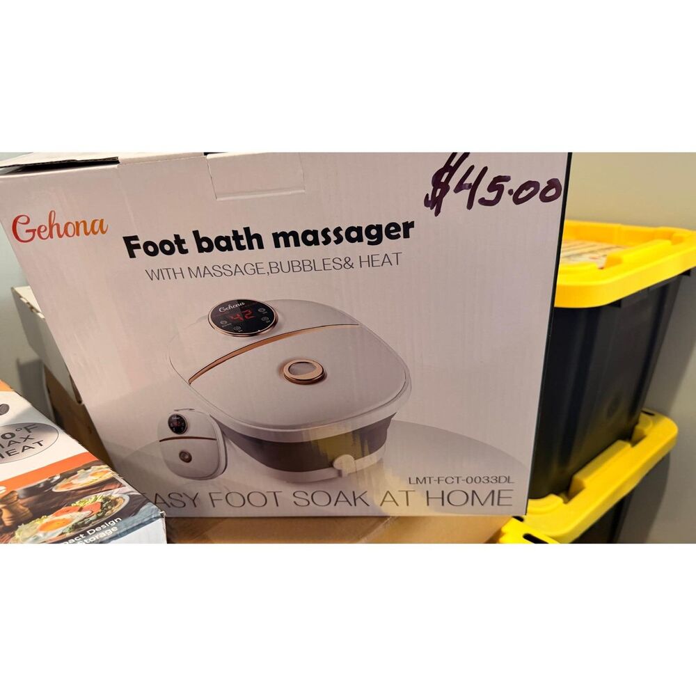 Gehona Foot Bath Massager with Heat, Bubbles & Massage Spa Soak
